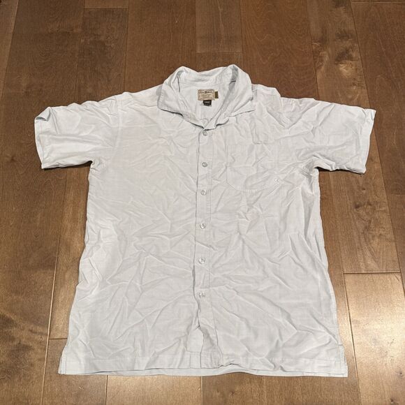 Oneill Shirt Mens Medium Button Up Short Sleeve Rayon Light Blue - Picture 1 of 3